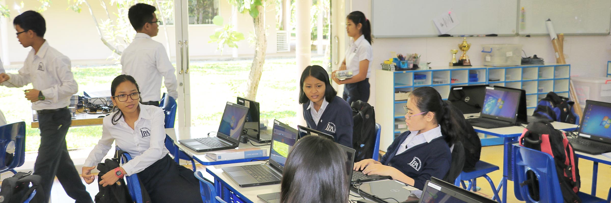 JPA high school coding and robotics classroom. Grade 10. Jay Pritzker Academy, Siem Reap, Cambodia. Jay-Pritzker-Academy-Siem-Reap-Cambodia.