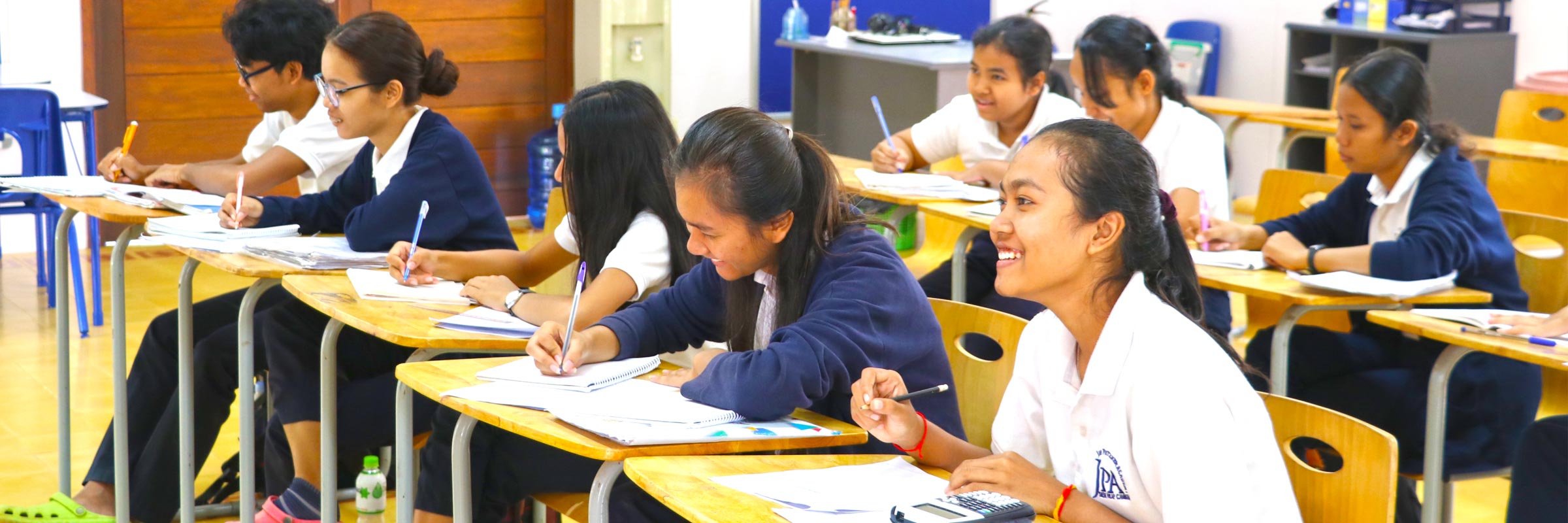 JPA Grade 12 students preparing for exams. Jay Pritzker Academy, Siem Reap, Cambodia. Jay-Pritzker-Academy-Siem-Reap-Cambodia.