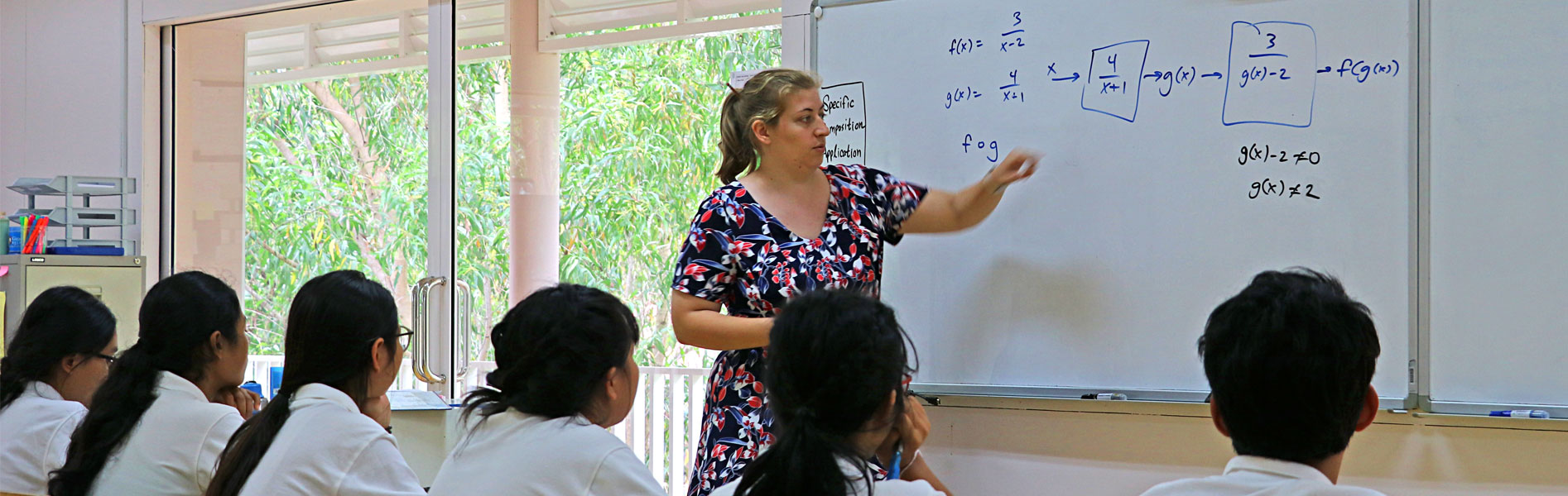 JPA high school students in math class - Featured Teacher Ms. Mcgowan. Jay Pritzker Academy, Siem Reap, Cambodia. Jay-Pritzker-Academy-Siem-Reap-Cambodia.