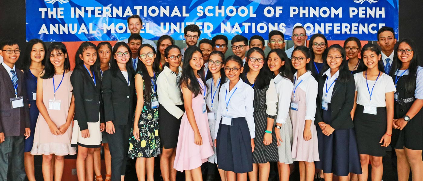JPA Students from the Model United Nations (MUN) class who participated in the MUN conference at the International School of Phnom Penh. Jay Pritzker Academy, Siem Reap, Cambodia. Jay-Pritzker-Academy-Siem-Reap-Cambodia.