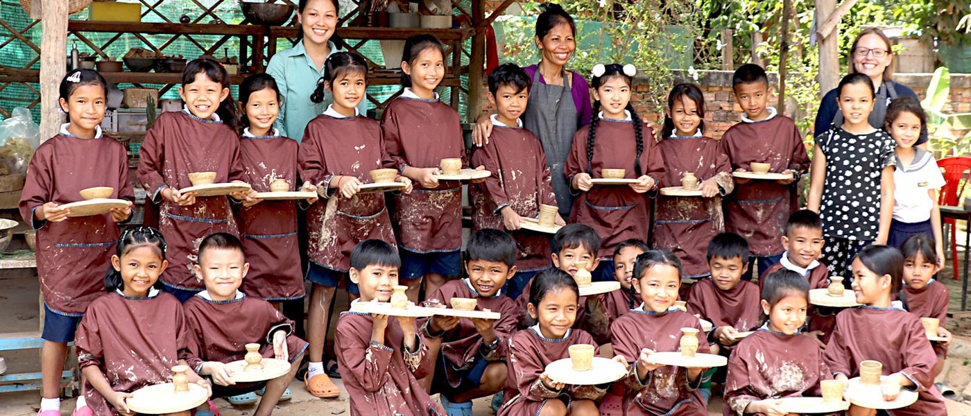 JPA Grade 3 students attended a pottery class at the Angkor Pottery Center where they learned to use a potters wheel to create their own piece of pottery. Jay Pritzker Academy, Siem Reap, Cambodia. Jay-Pritzker-Academy-Siem-Reap-Cambodia.
