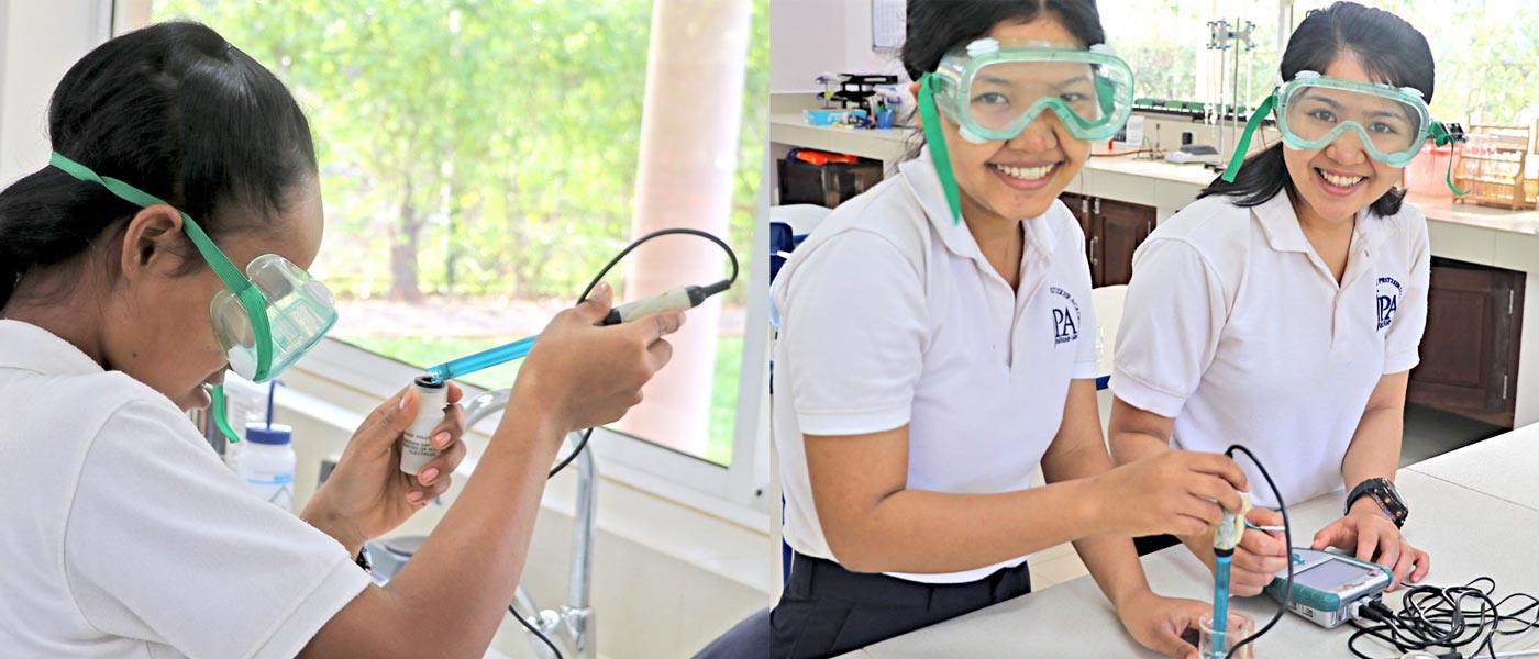 JPA AP Chemistry classes conducting science experiments. Jay Pritzker Academy, Siem Reap, Cambodia. Jay-Pritzker-Academy-Siem-Reap-Cambodia.